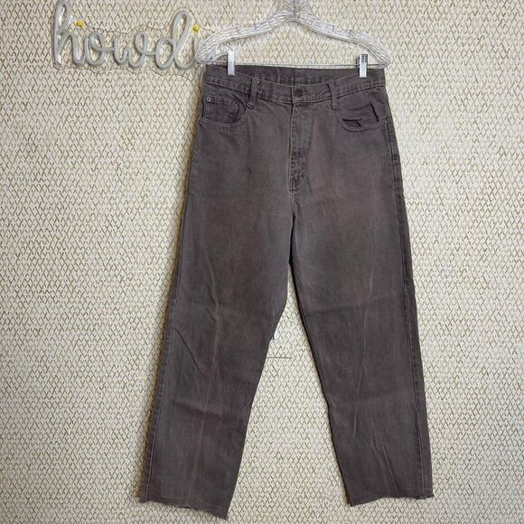 VINTAGE Gray PACE Jeans Wear Relaxed Straight Leg Mens Cut Off Jeans Size 32 - Picture 1 of 11